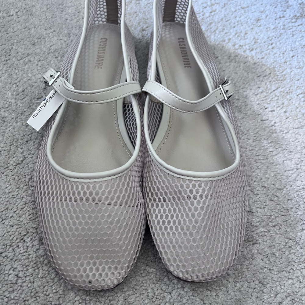 Gray Mesh Mary Jane Flats, NWT